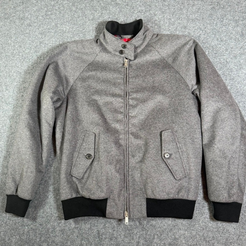 Baracuta G9 Harrington Jacket Grey Wool Blend Tartan Lining Size 42 England NWOT
